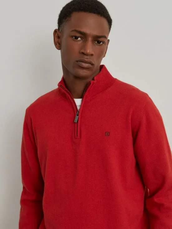 Fleece sweater with zip