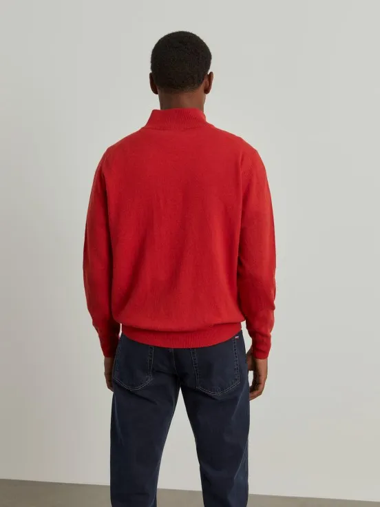 Fleece sweater with zip