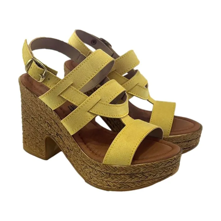 Gallo Shoes 503 Sandali Donna Tacco Alta Con Cinturino Giallo