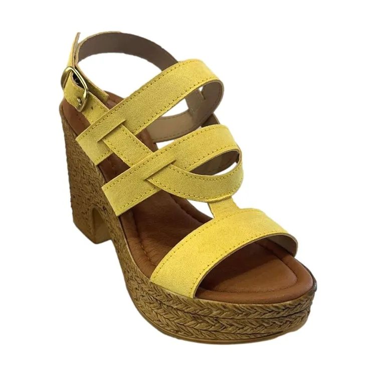 Gallo Shoes 503 Sandali Donna Tacco Alta Con Cinturino Giallo