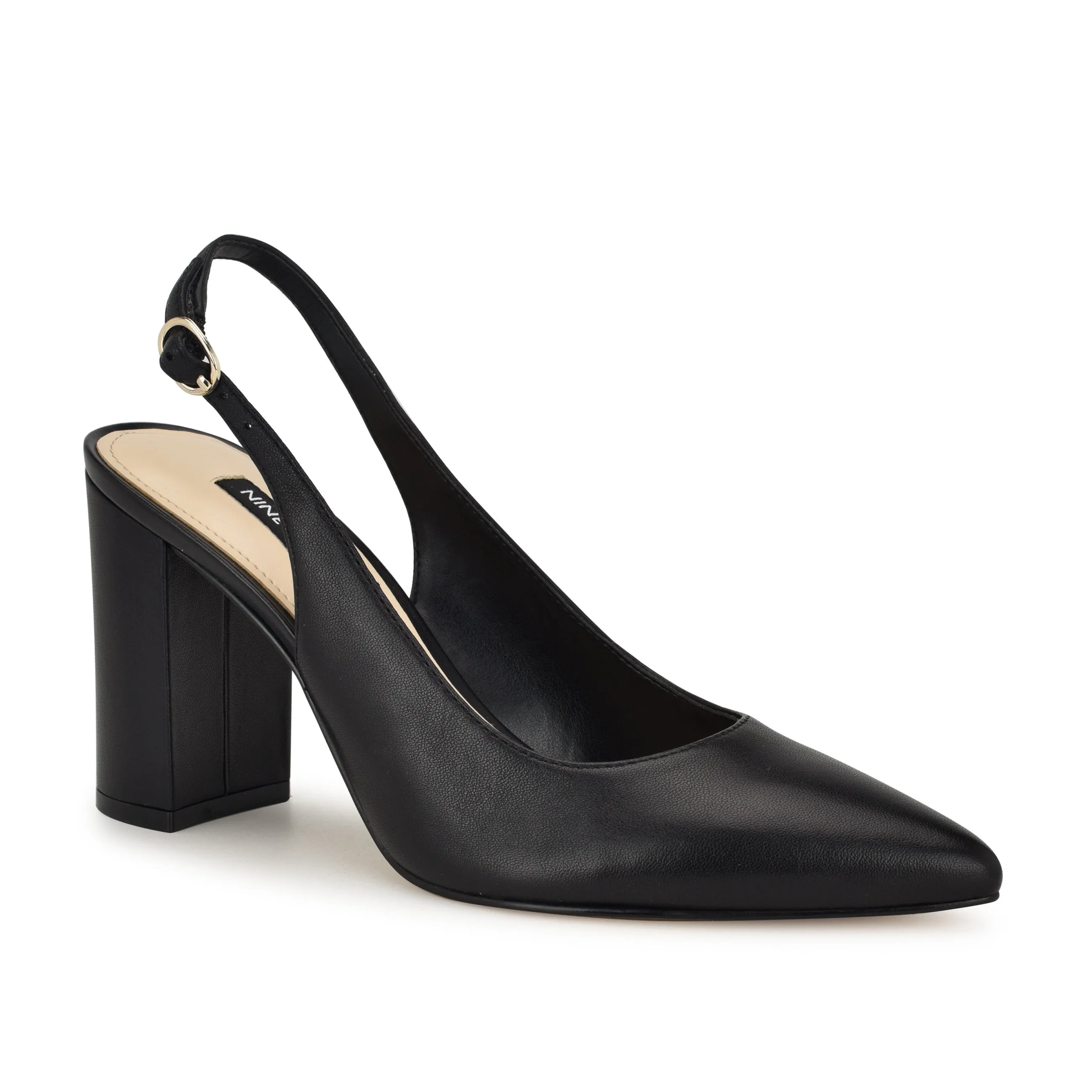 Gompell Block Heel Slingback Pumps