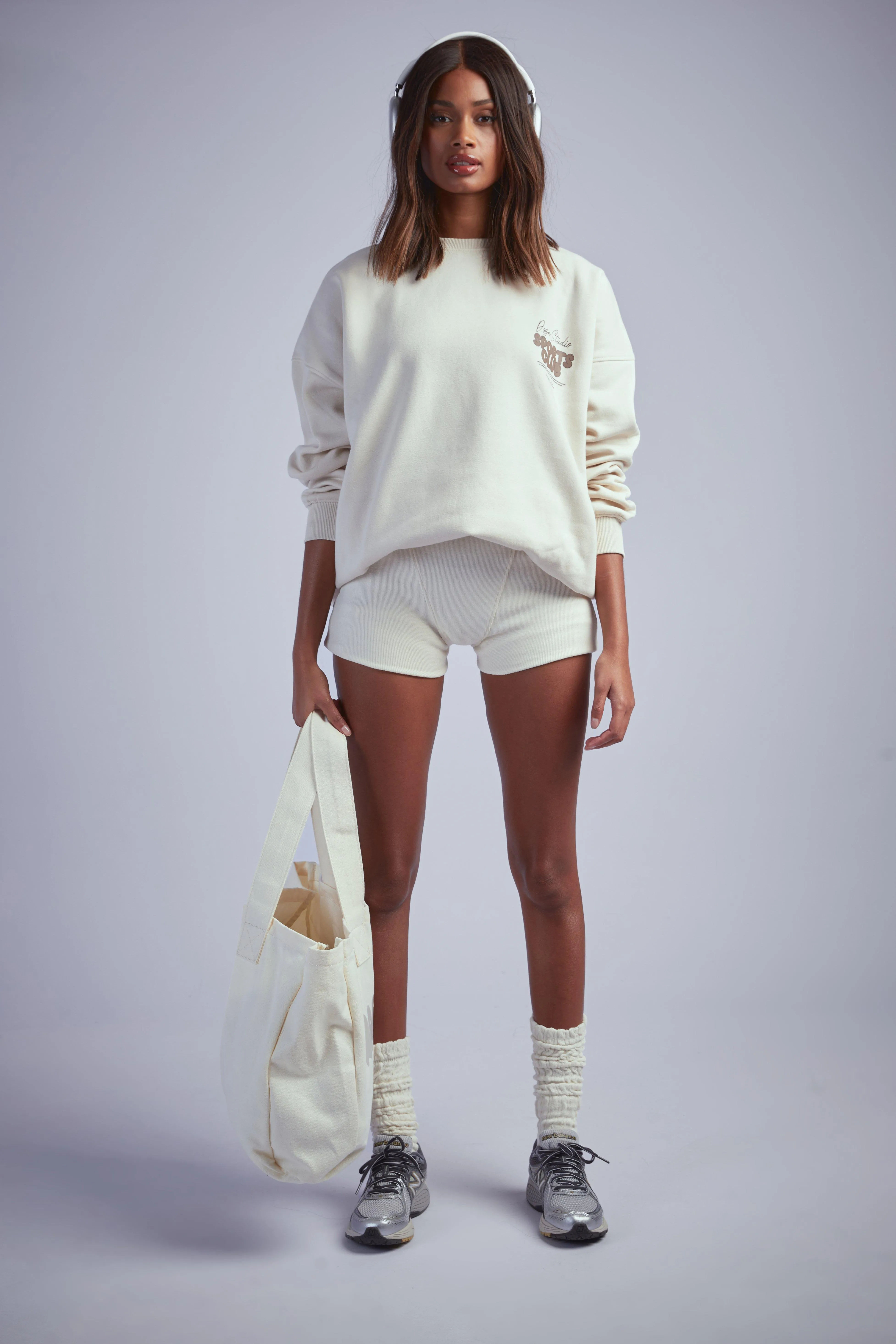 Hoodies & Sweatshirts | Dsgn Studio Sports Bubble Slogan Oversized Sweatshirt | boohoo