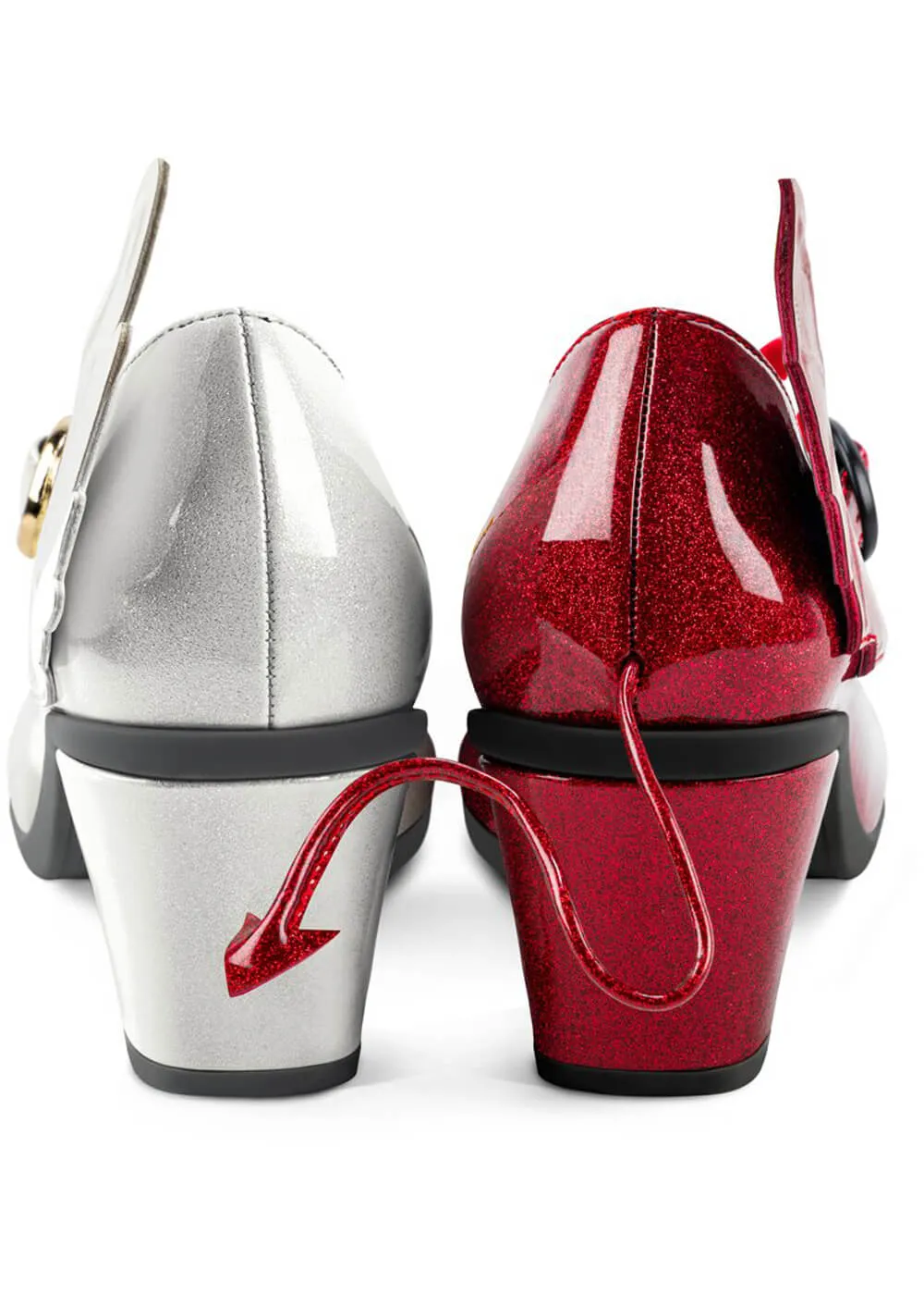 Hot Chocolate Design Angel & Demon Pumps Red White