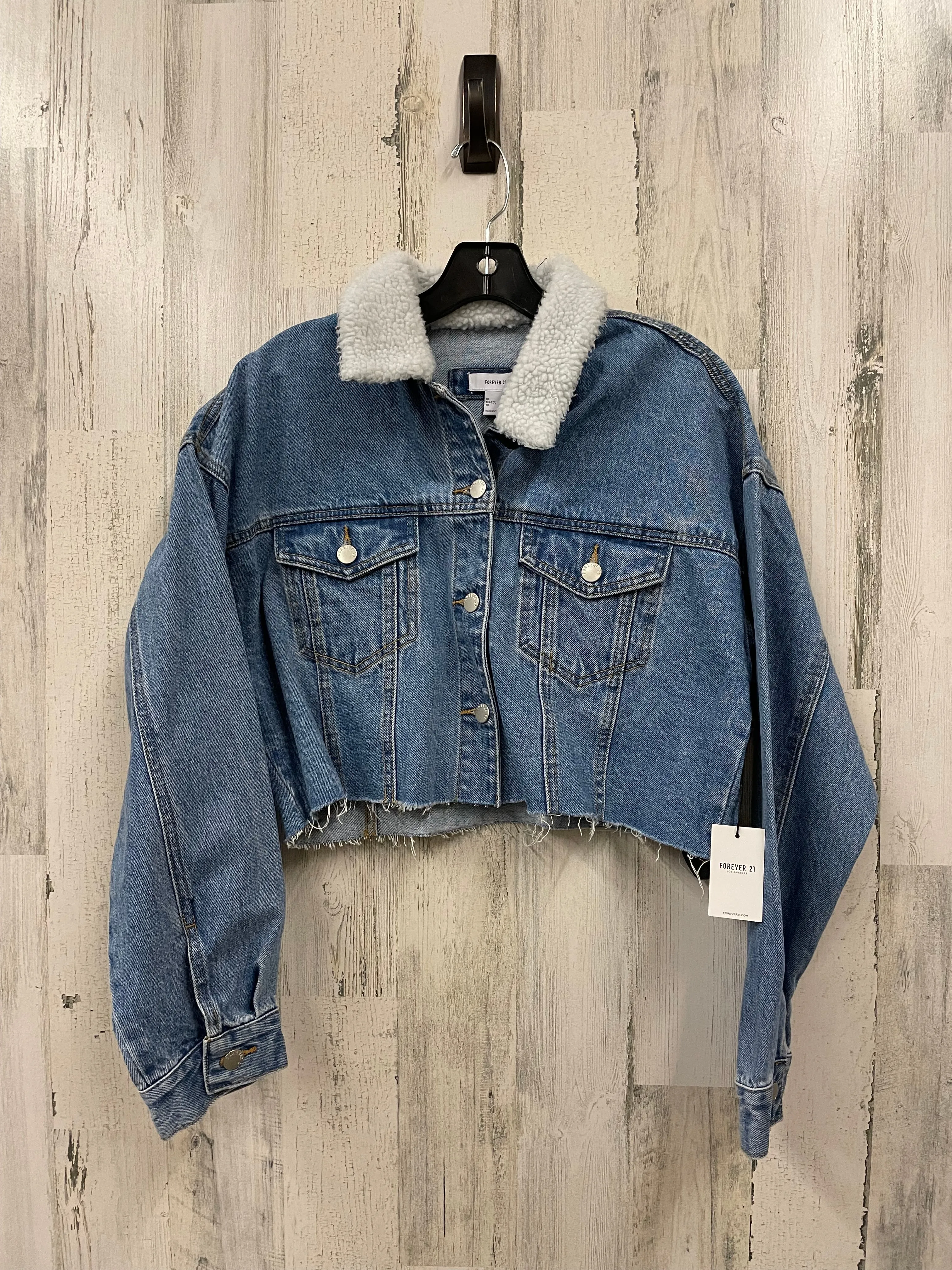 Jacket Denim By Forever 21 In Blue Denim, Size: M