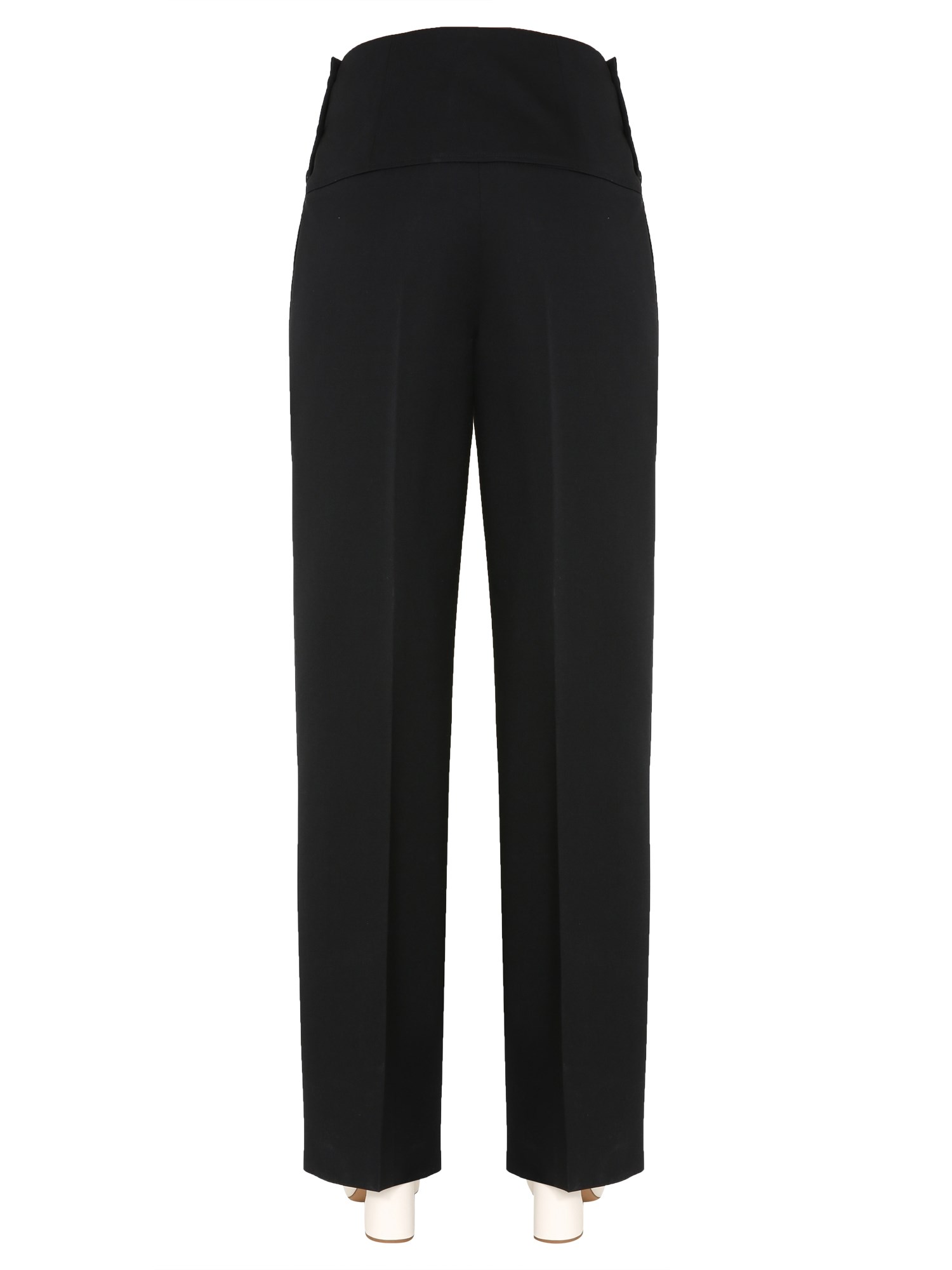 JIL SANDER    TAILORED WOOL TROUSERS WITH WIDE LEG AND BUTTONS