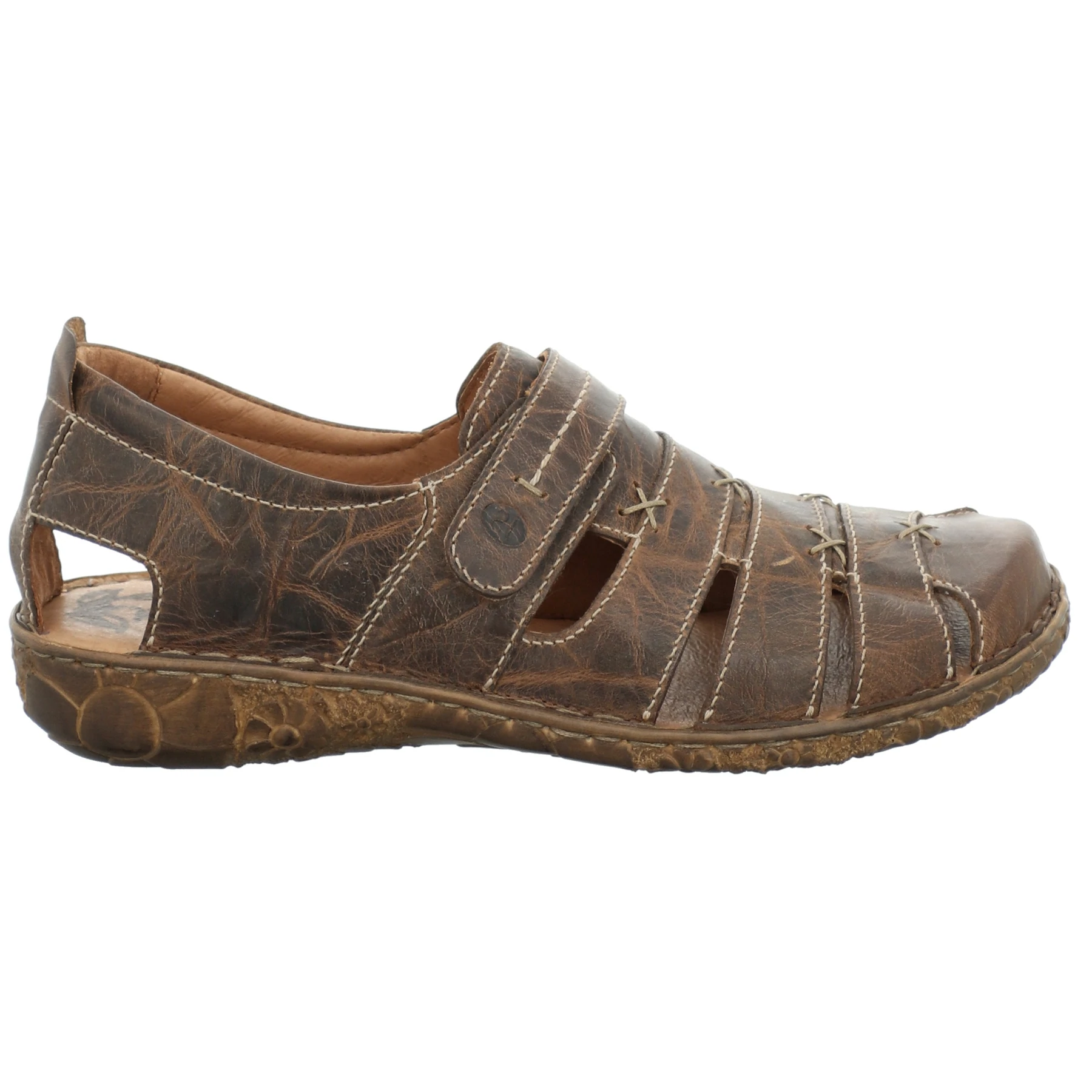 Josef Seibel Womens Rosalie 45 Fisherman Sandal- Brandy Oiled Leather