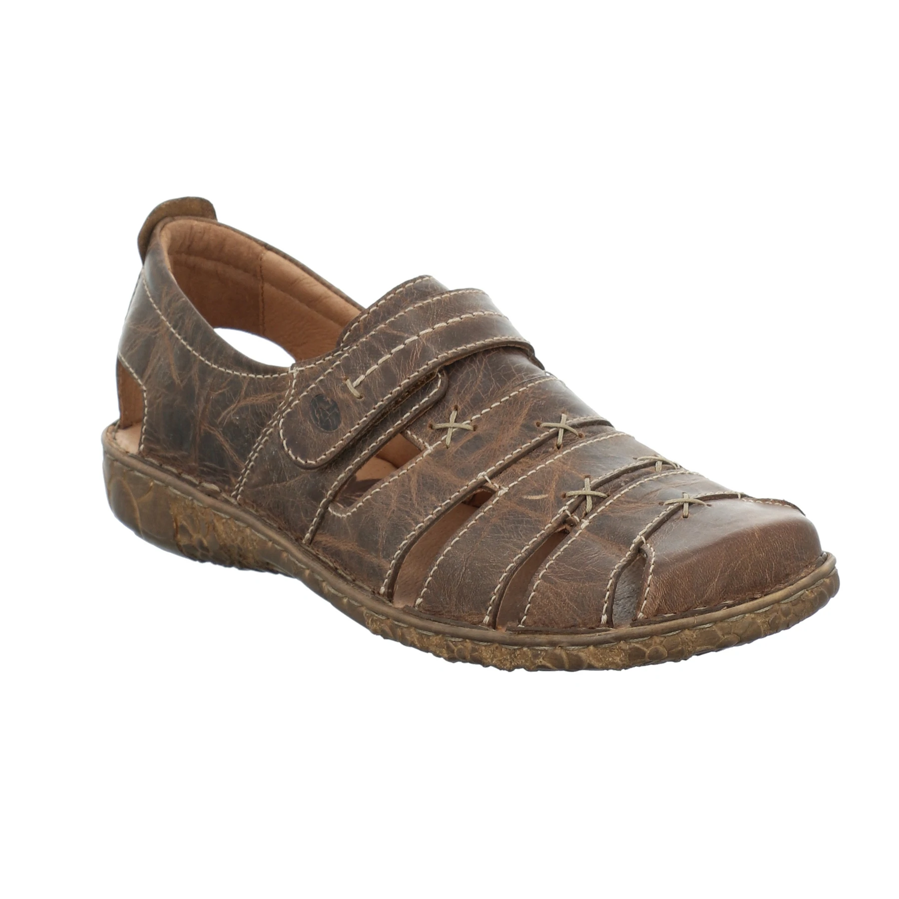 Josef Seibel Womens Rosalie 45 Fisherman Sandal- Brandy Oiled Leather