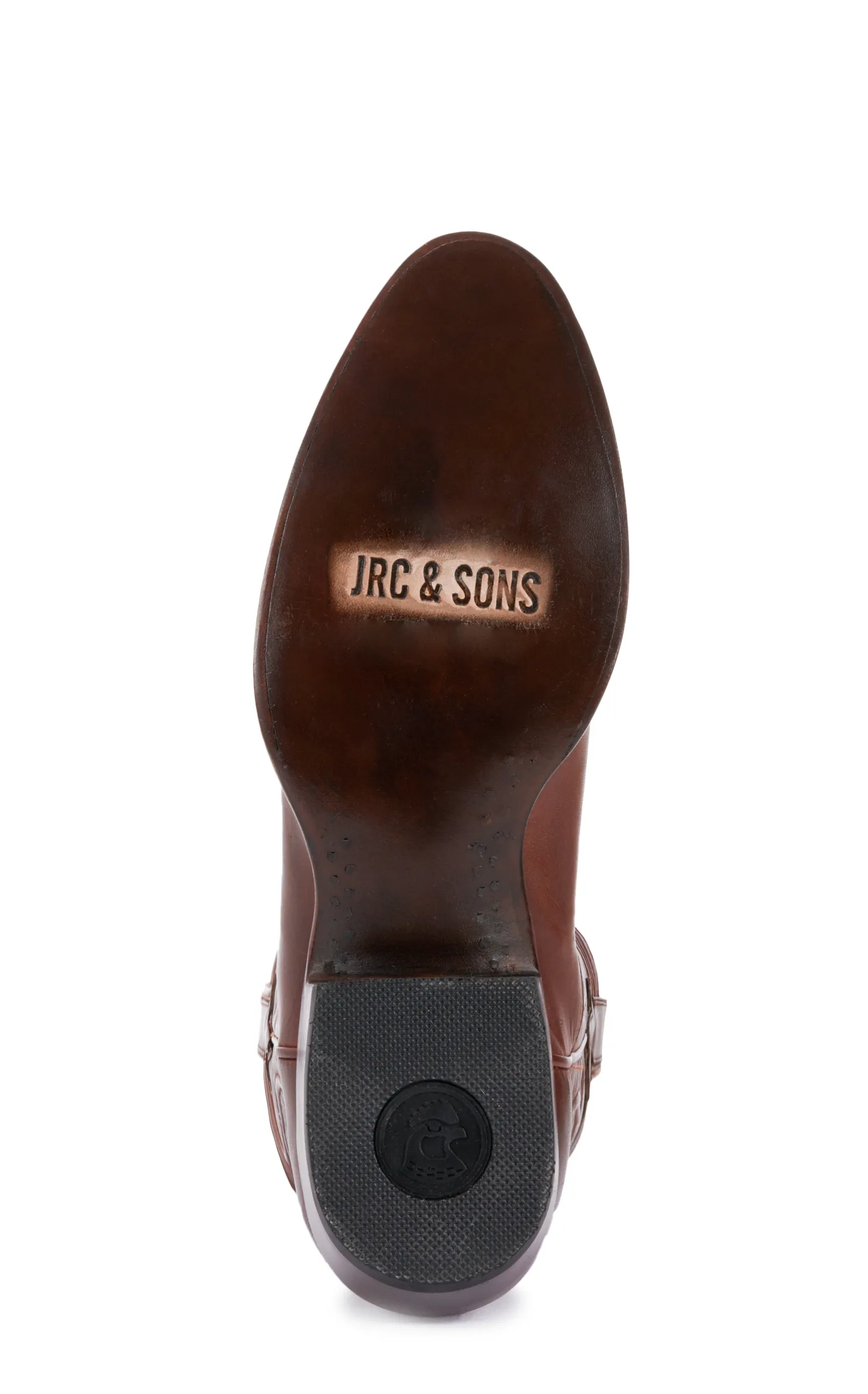 JRC & Sons Men's Colton Ranch Hand Leather Round Toe Cowboy Boot in Tan