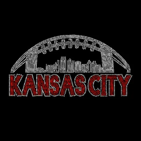 Kansas City Football Skyline Rhinestone Transfer