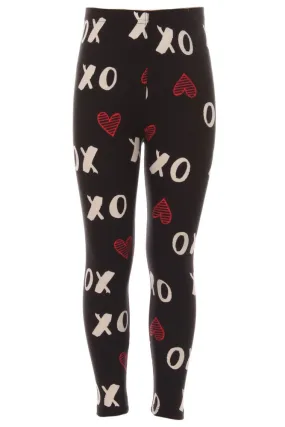 Kid's colorful XO hearts Pattern Printed Leggings