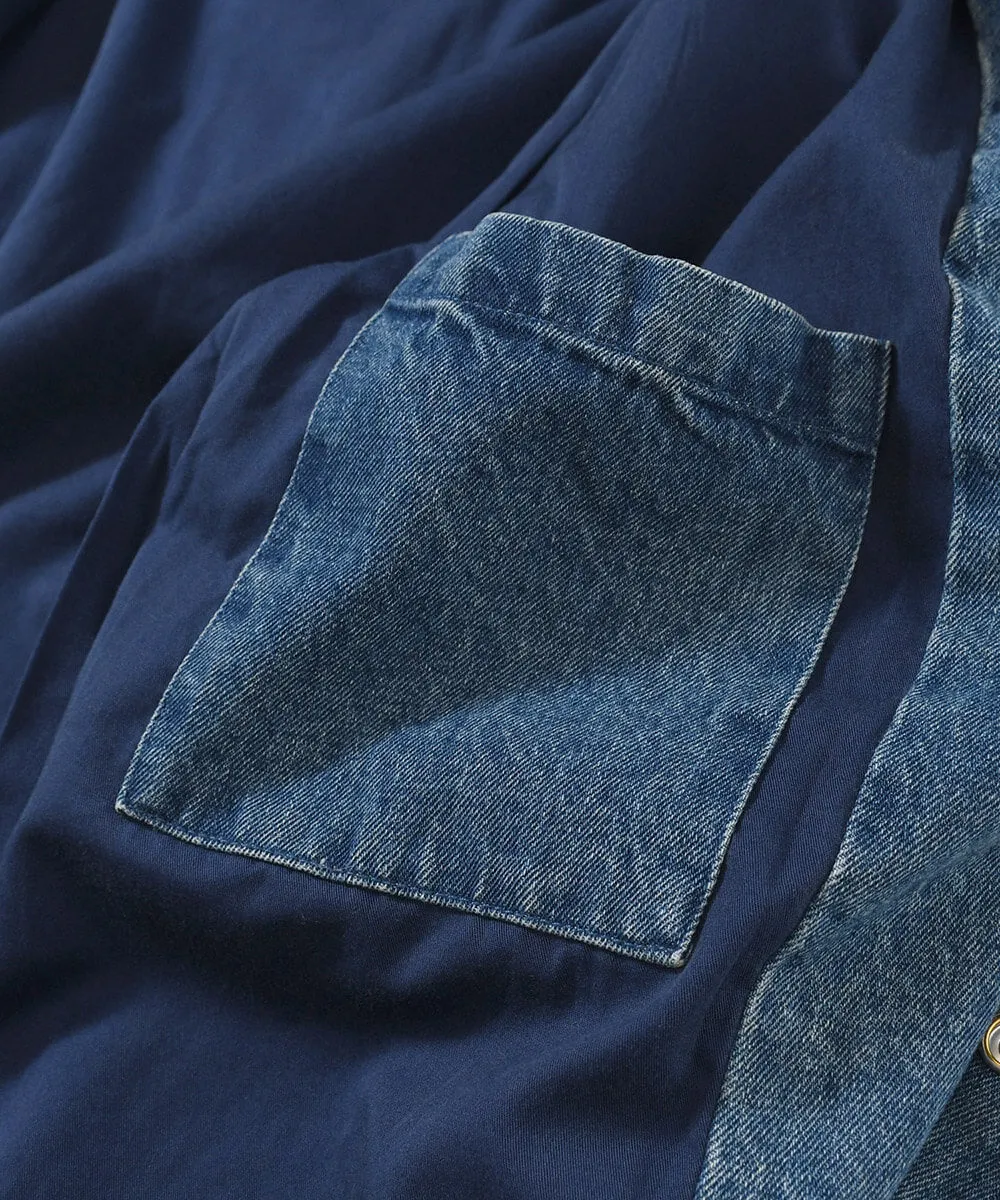 Lafayette LF Logo Washed Denim Coach Jacket Denim