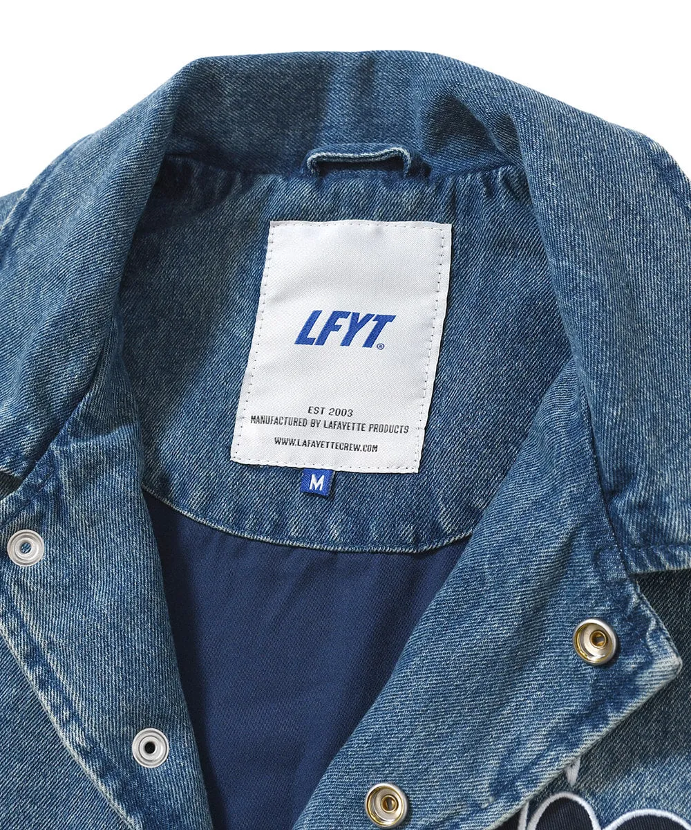 Lafayette LF Logo Washed Denim Coach Jacket Denim