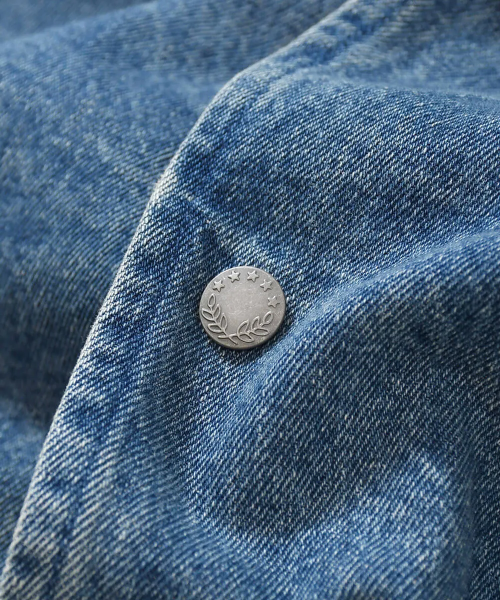 Lafayette LF Logo Washed Denim Coach Jacket Denim