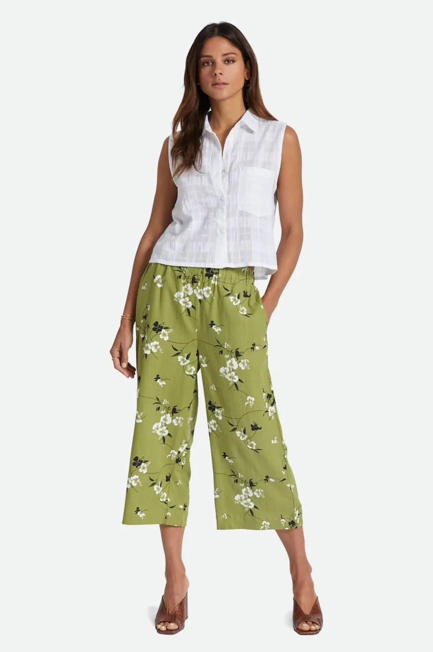 Lanai Linen Wide Leg Pant - Moss