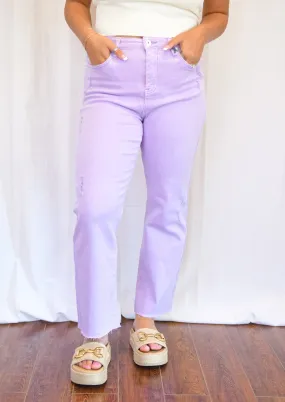 Lavender Denim Distressed Jeans