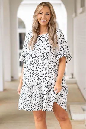 Lazy Leopard Dress, Ivory