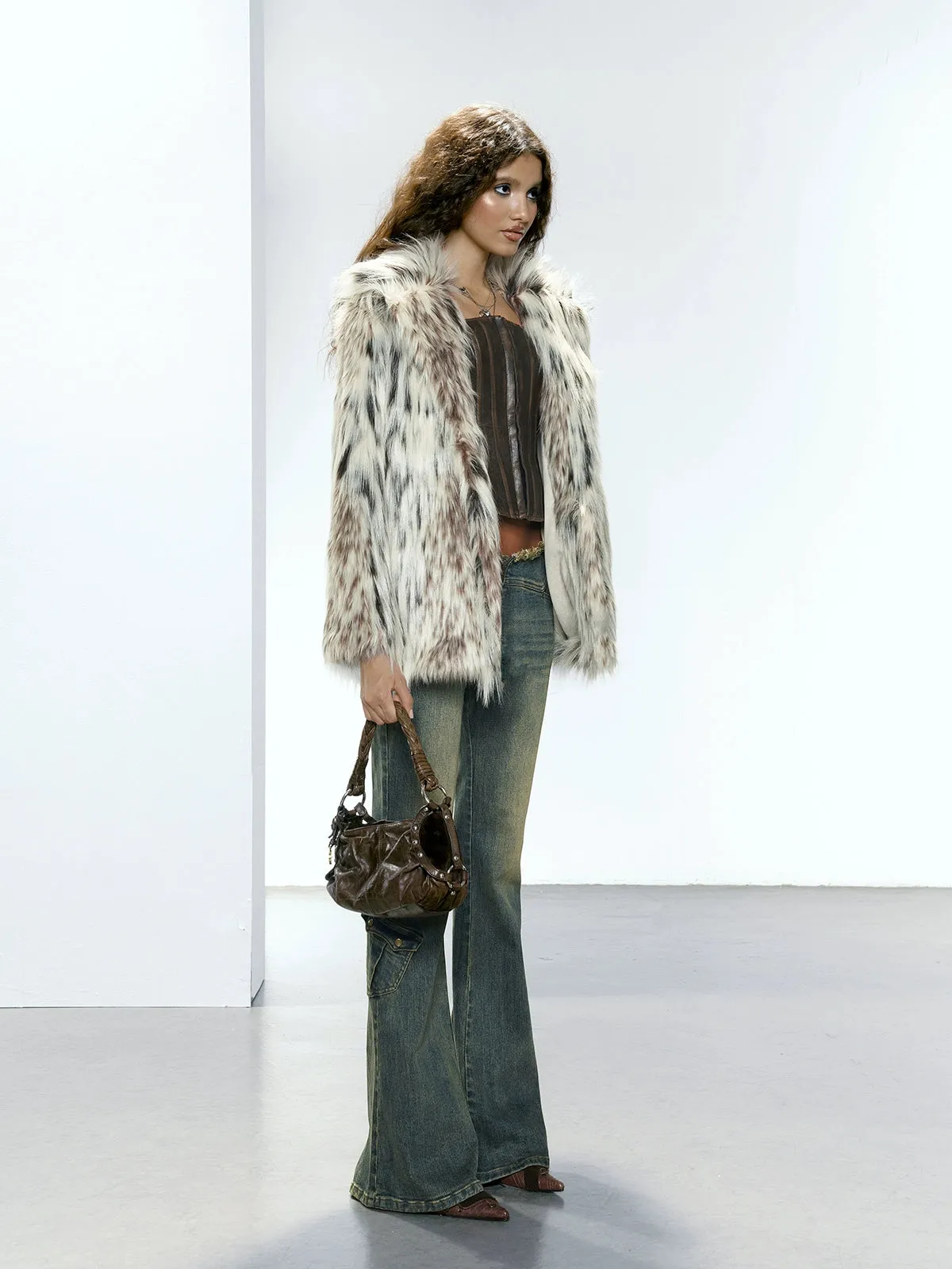 Leopard Eco-friendly Fur Half Coat