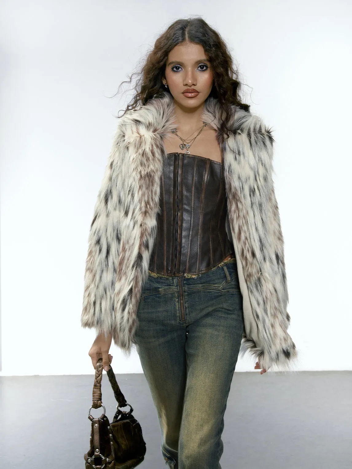 Leopard Eco-friendly Fur Half Coat