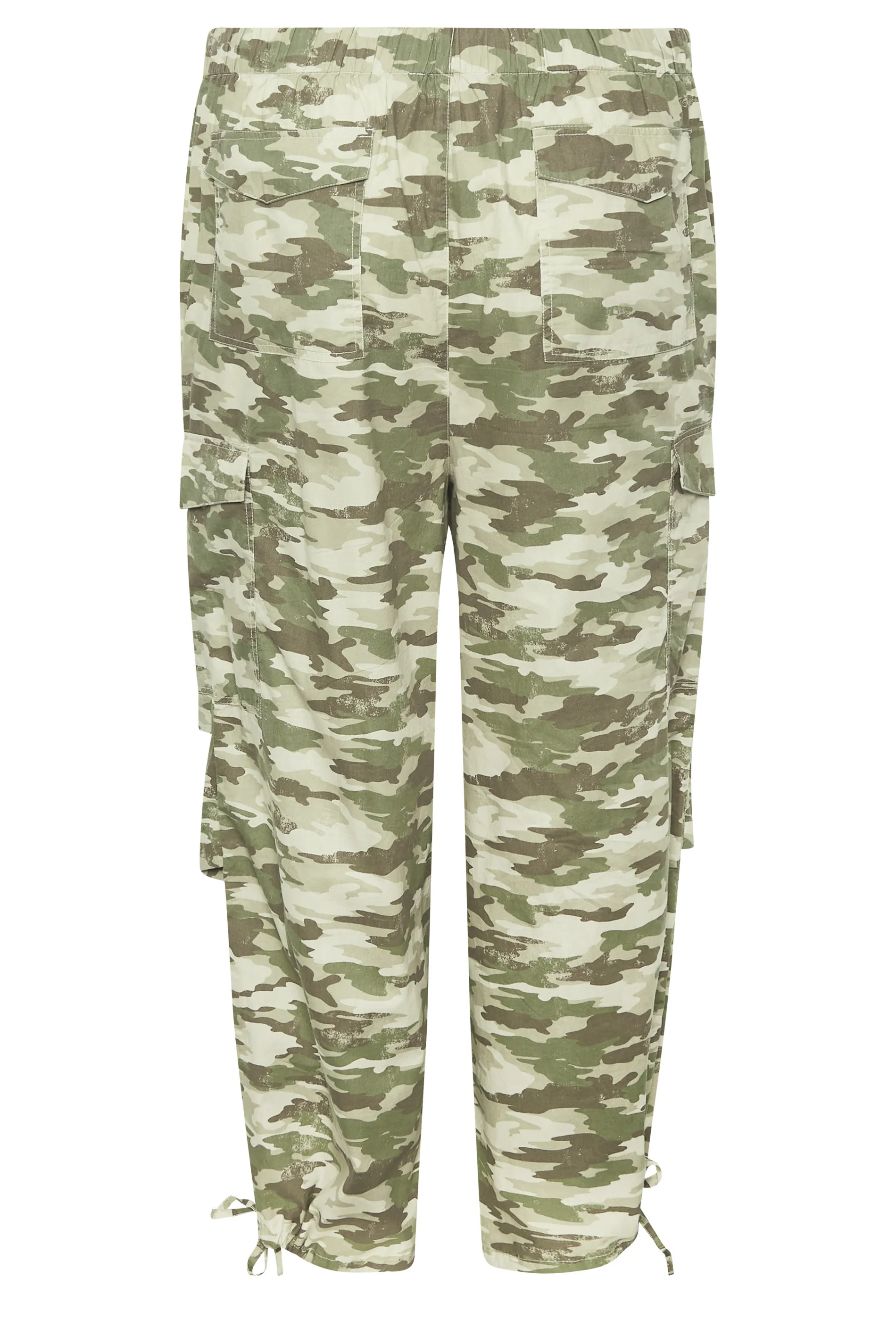 LIMITED COLLECTION Curve Green Camo Print Cargo Parachute Trousers