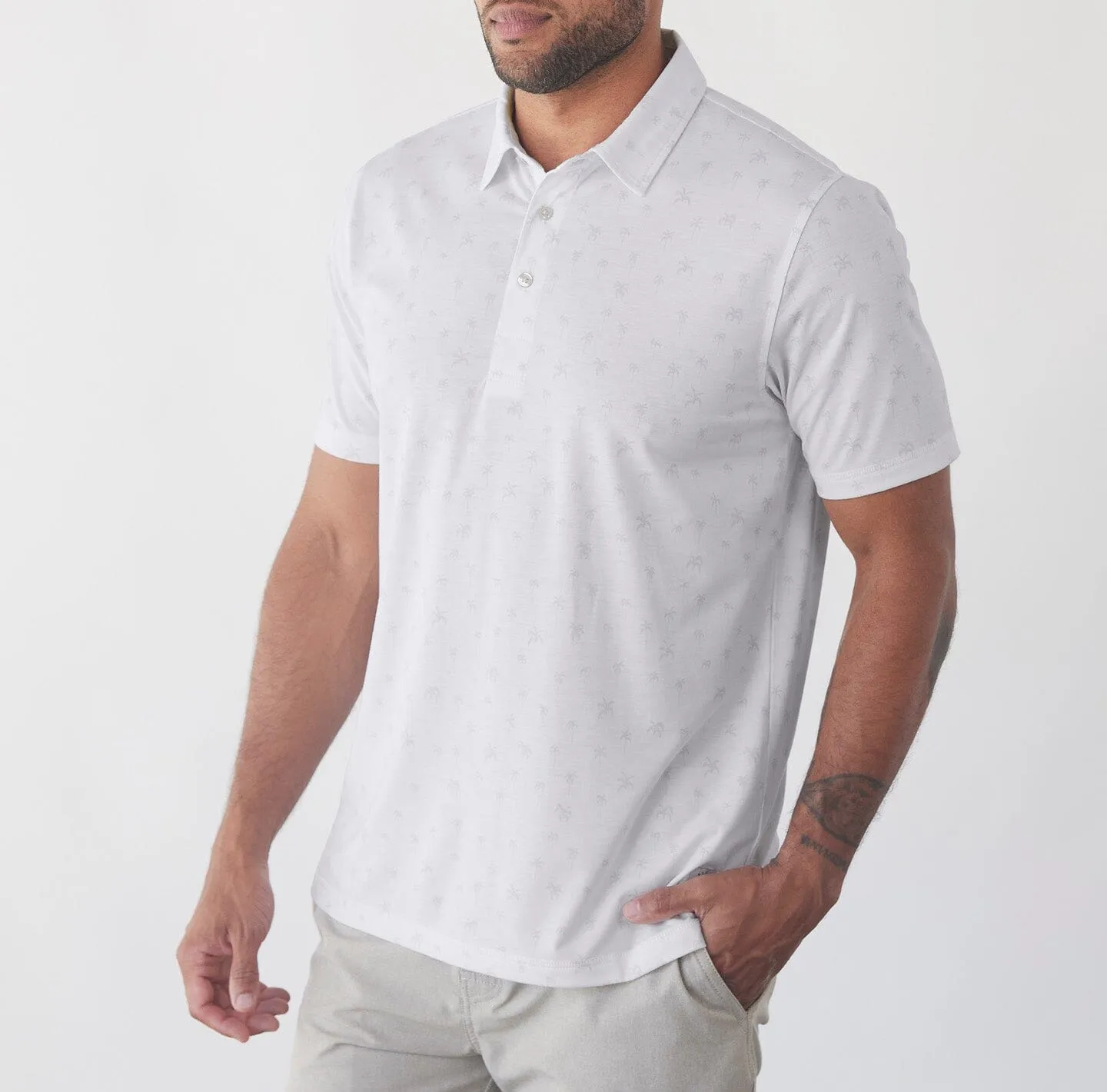 Linksoul Delray Palm Print Polo