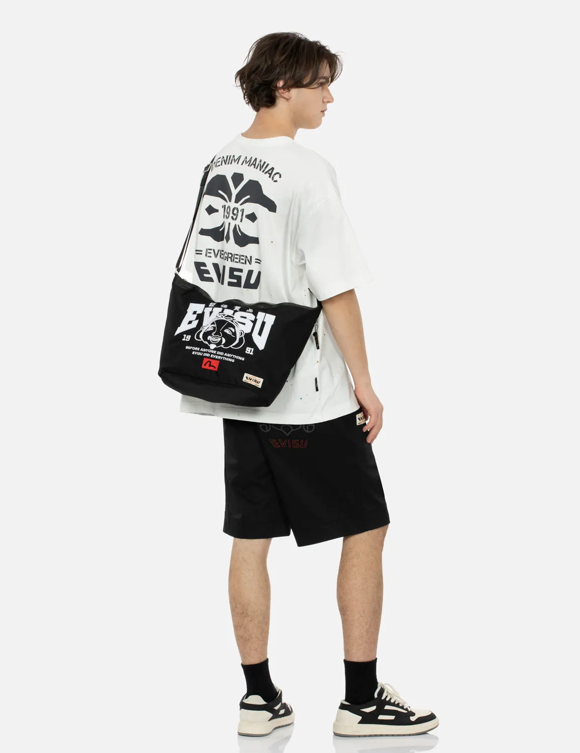 Logo and Godhead Embroidery Regular Fit Shoulder Bag