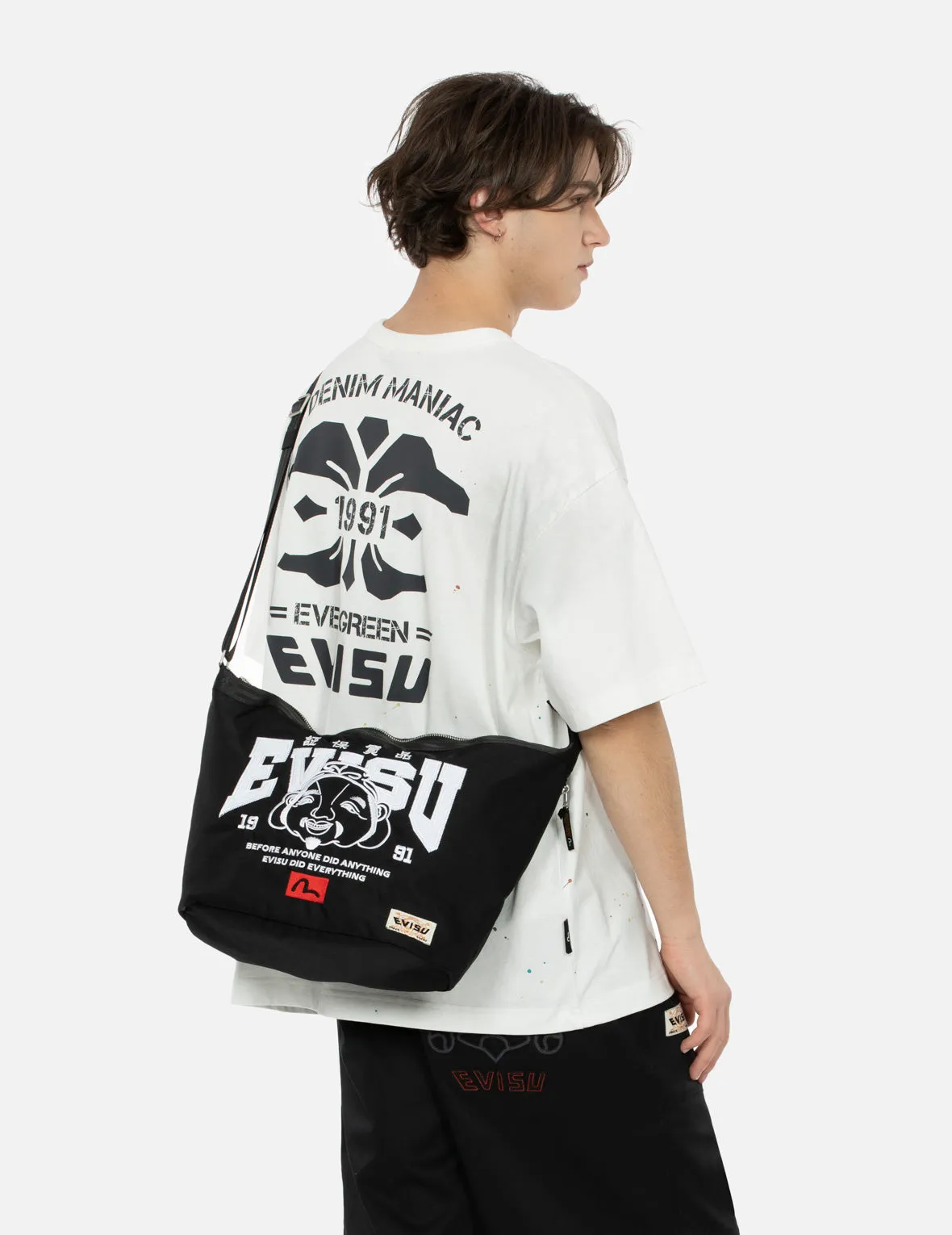 Logo and Godhead Embroidery Regular Fit Shoulder Bag