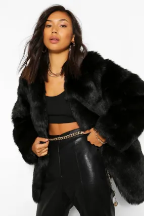 Luxe Paneled Faux Fur Coat