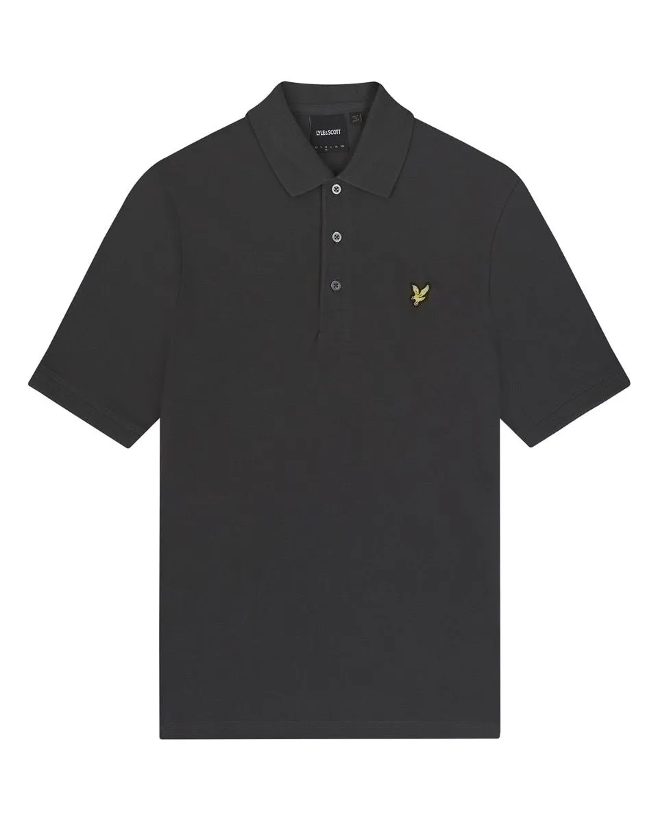 Lyle & Scott Plain Short Sleeve Polo Shirt Gunmetal