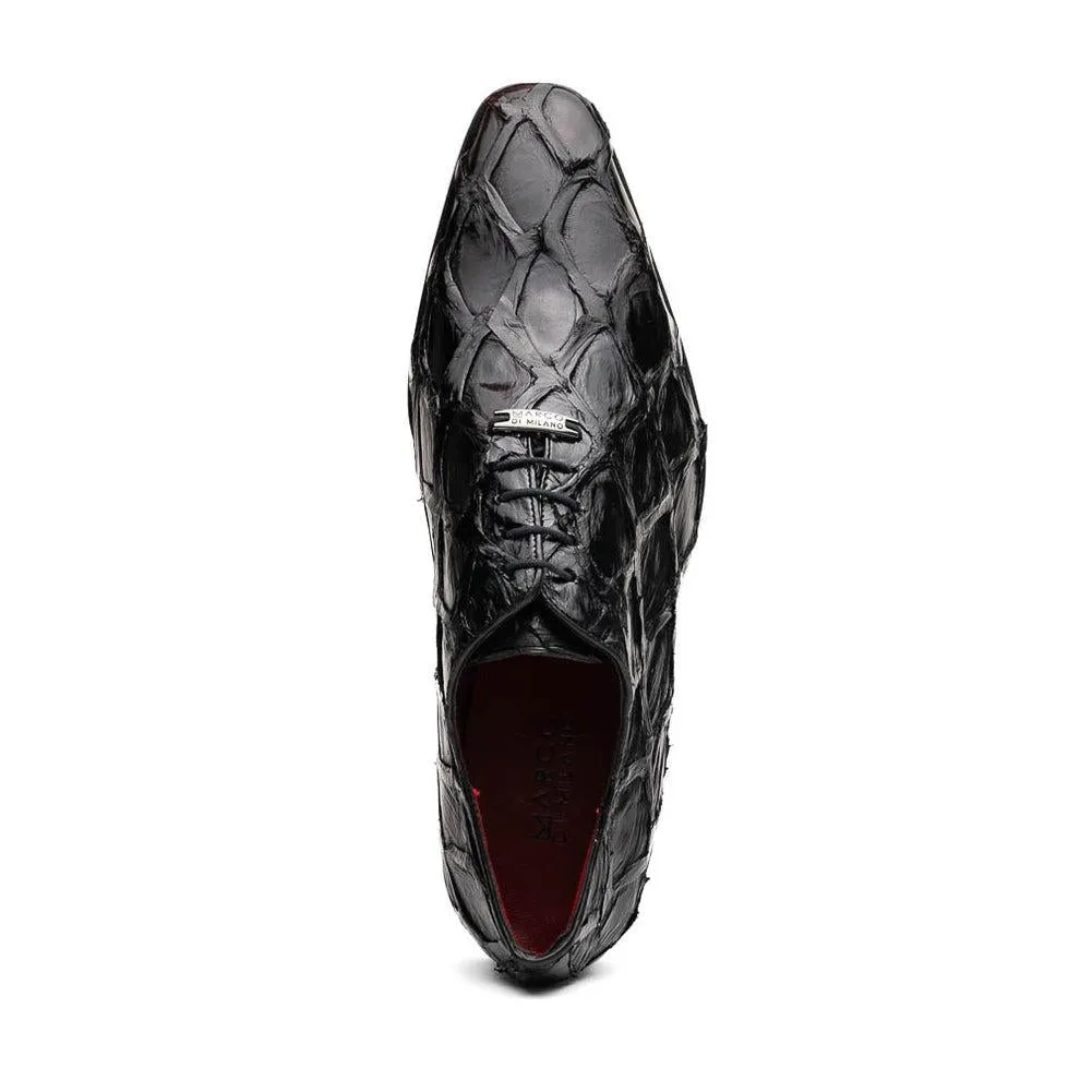 Marco Di Milano Olivieri Men's Shoes Exotic Pirarucu Leather Whole cut Oxfords (MDM1201)