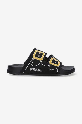 Marni sliders Sandal men's black color