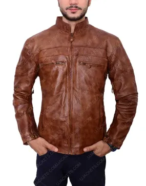 Men Brown Leather Jacket For Men On Sale - Ujackets