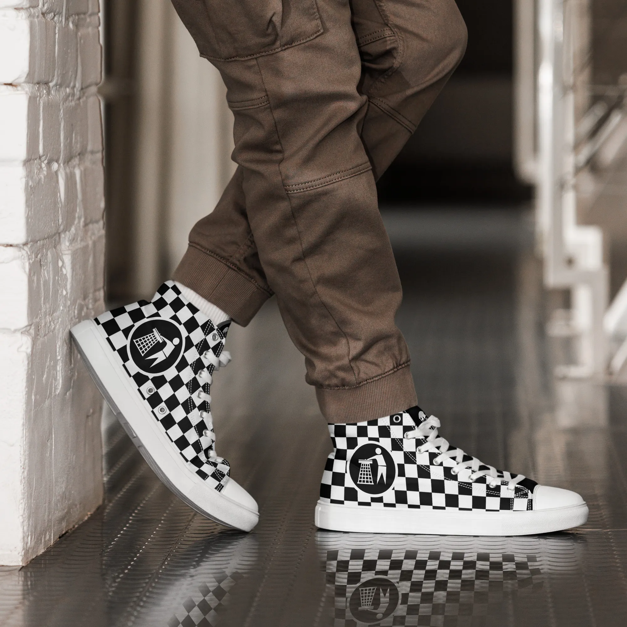 Men’s Tidy Man Chequered Hi Top Shoes