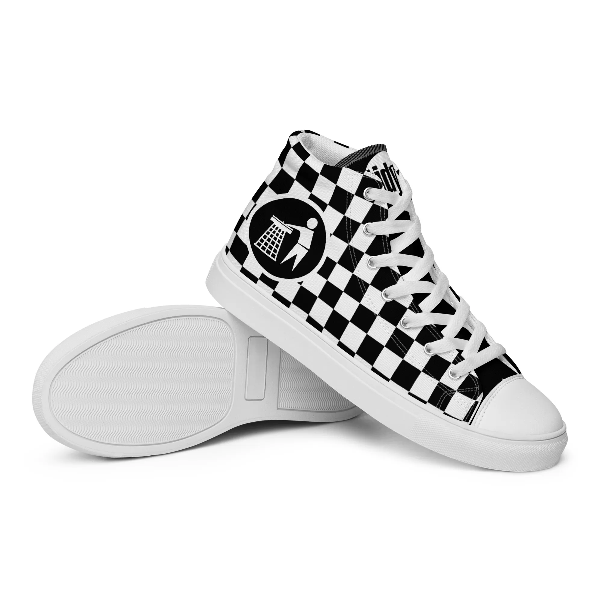 Men’s Tidy Man Chequered Hi Top Shoes