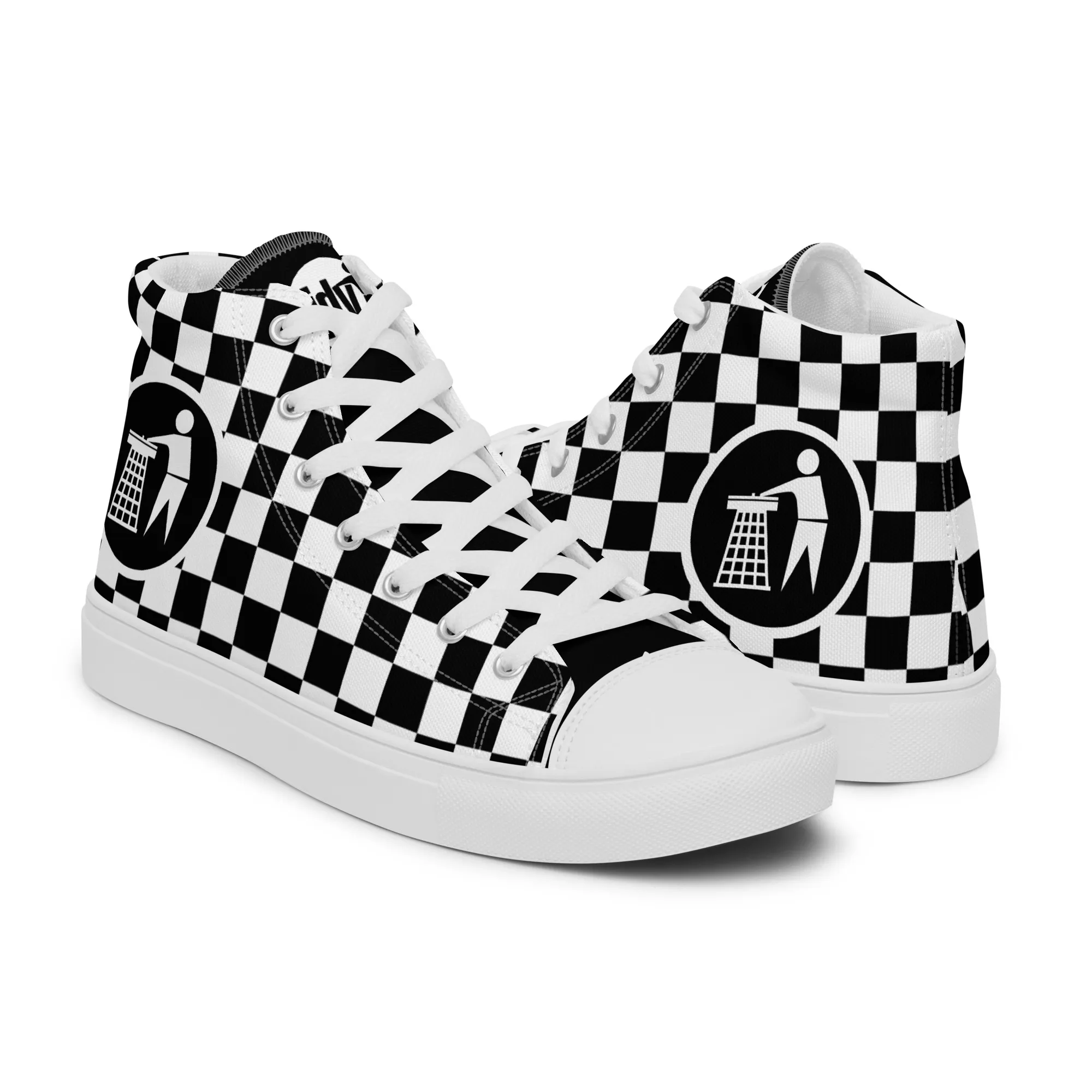 Men’s Tidy Man Chequered Hi Top Shoes