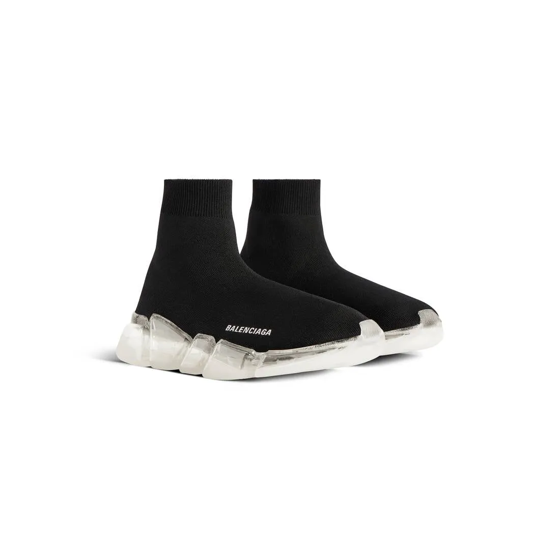 MEN'S SPEED 2.0 FULL CLEAR SOLE RECYCLED KNIT SNEAKER IN BLACK