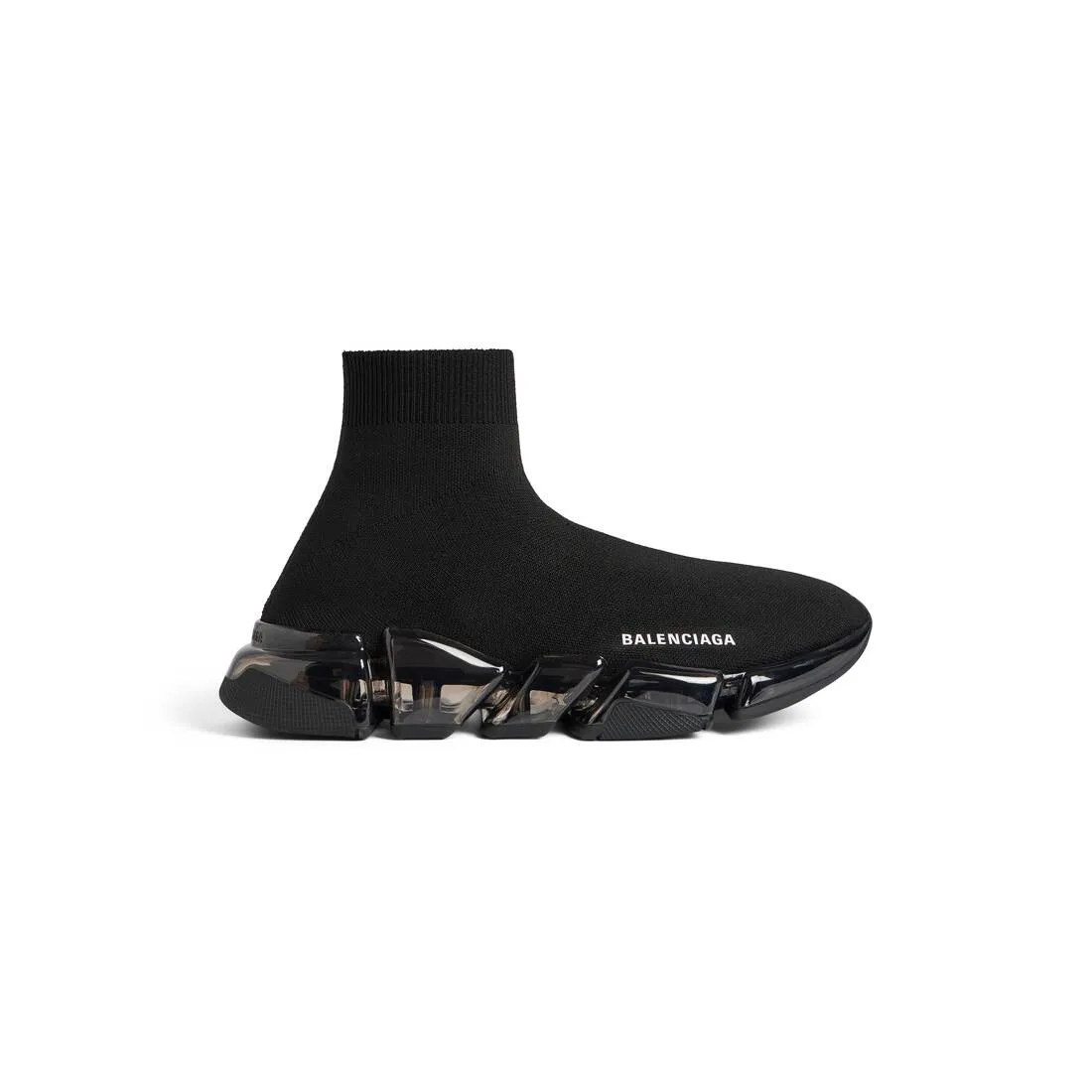 MEN'S SPEED 2.0 FULL CLEAR SOLE RECYCLED KNIT SNEAKER IN BLACK