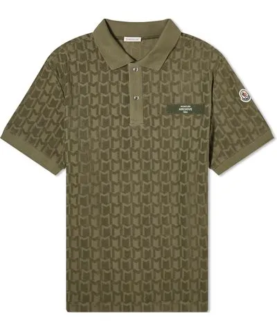 Moncler Men's Towelling Monogram Polo Shirt