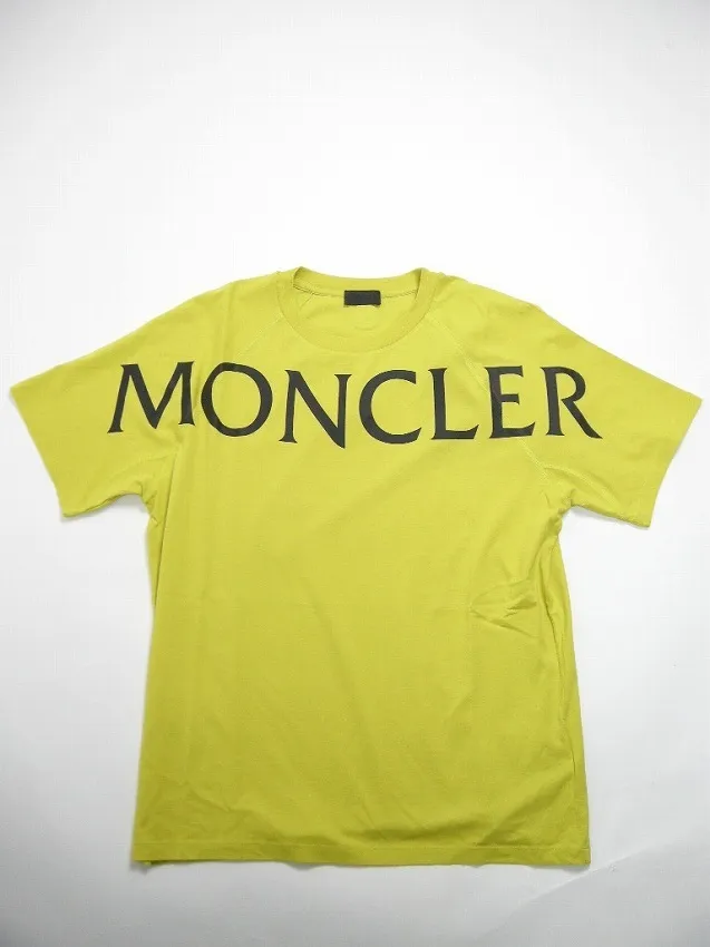 MONCLER  |Size M-XXL ◆MONCLER Big logo short sleeve T-shirt Yellow Men