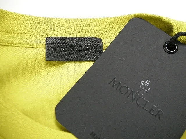 MONCLER  |Size M-XXL ◆MONCLER Big logo short sleeve T-shirt Yellow Men