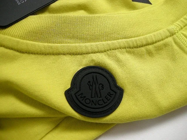 MONCLER  |Size M-XXL ◆MONCLER Big logo short sleeve T-shirt Yellow Men