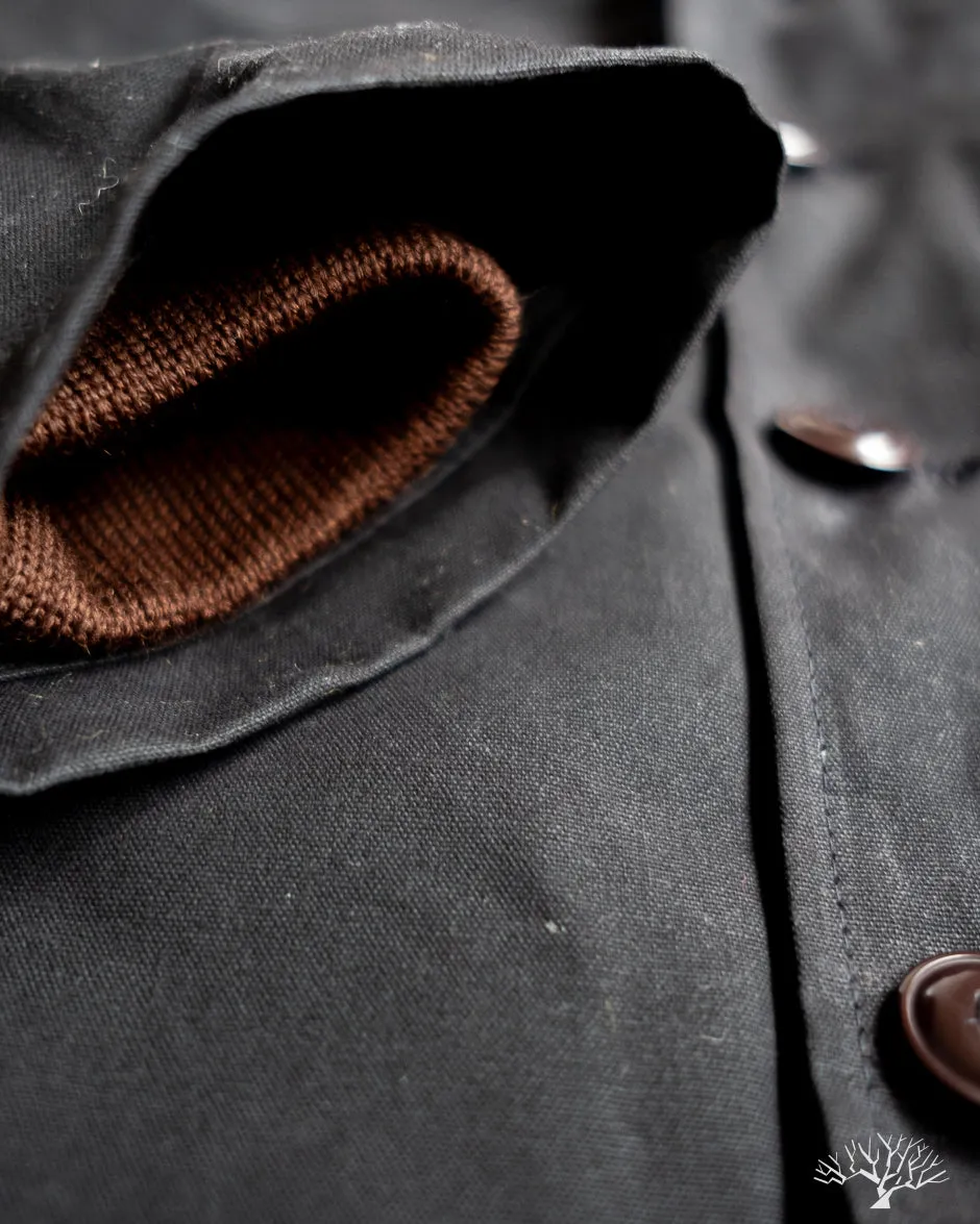 N-1 Deck Jacket - Black Waxed Canvas Kodiak Mouton