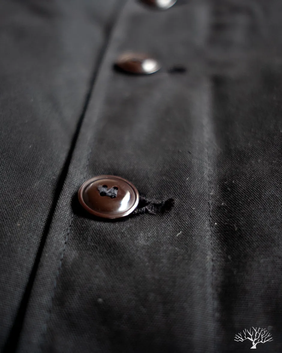 N-1 Deck Jacket - Black Waxed Canvas Kodiak Mouton