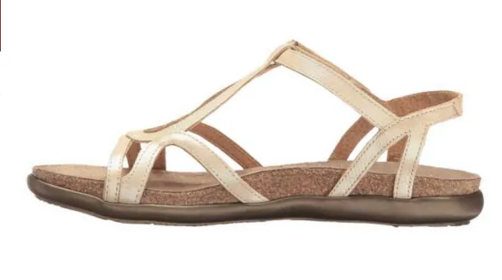 Naot Womens Dorith Galdiator Sandal- Gold Threads