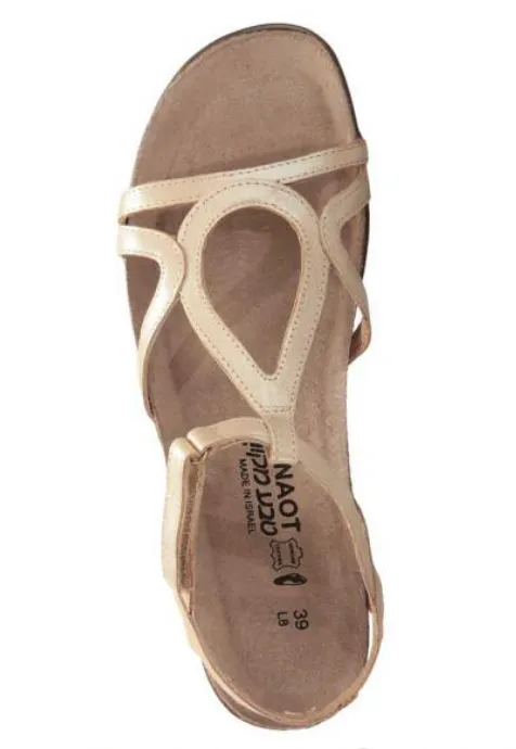 Naot Womens Dorith Galdiator Sandal- Gold Threads