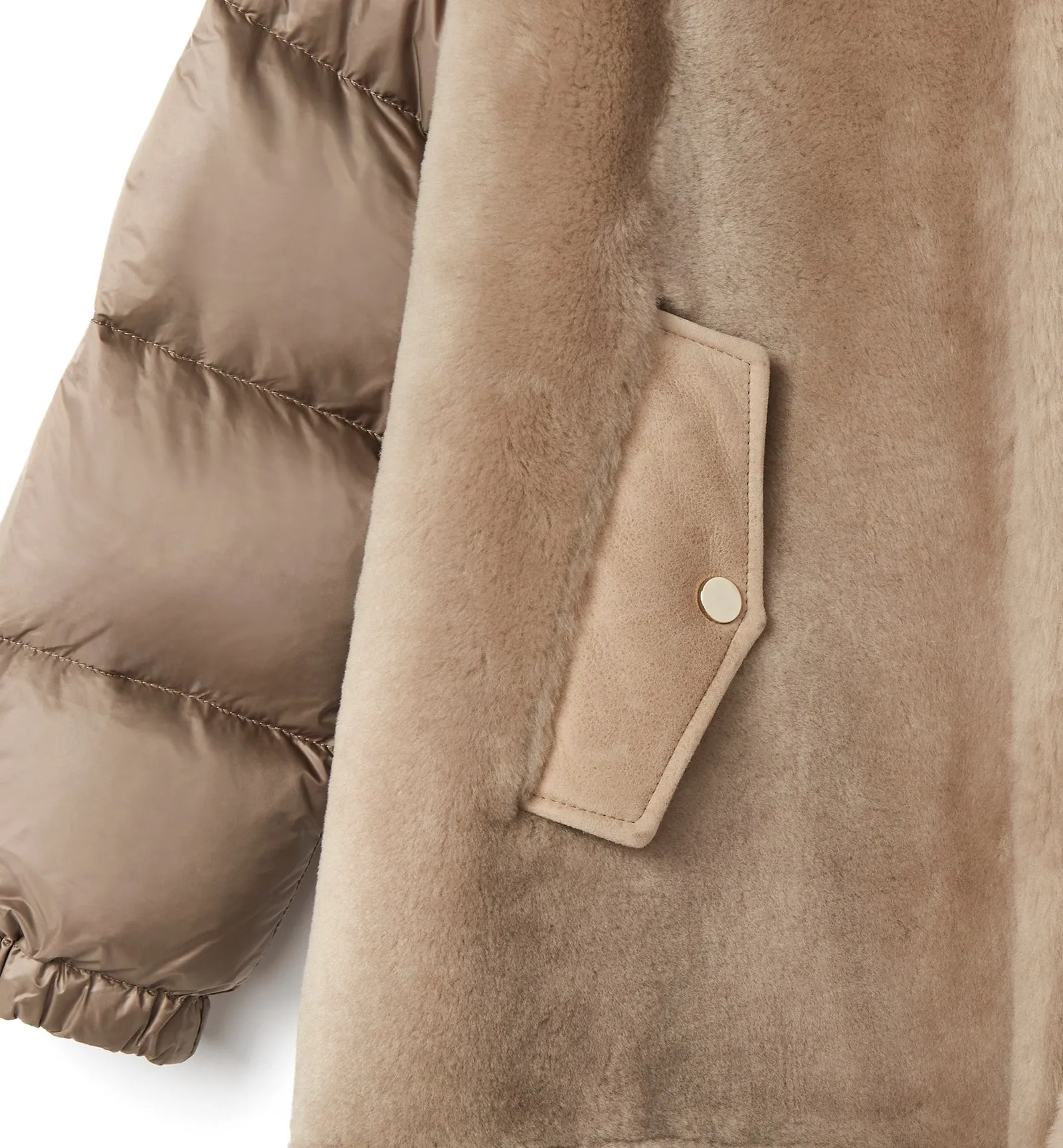 NAYLOR SHEARLING AND DOWN PUFFER COAT