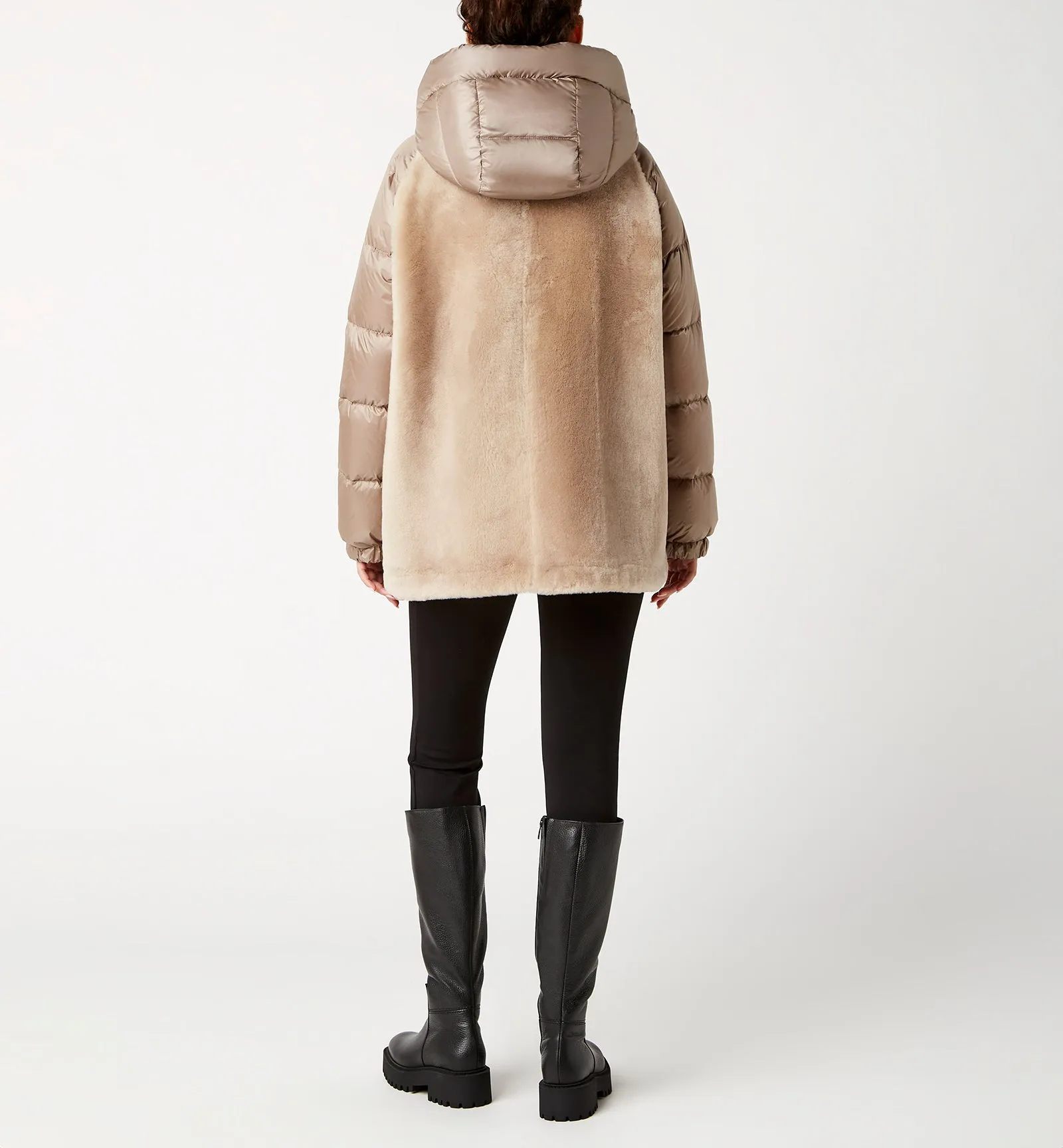 NAYLOR SHEARLING AND DOWN PUFFER COAT