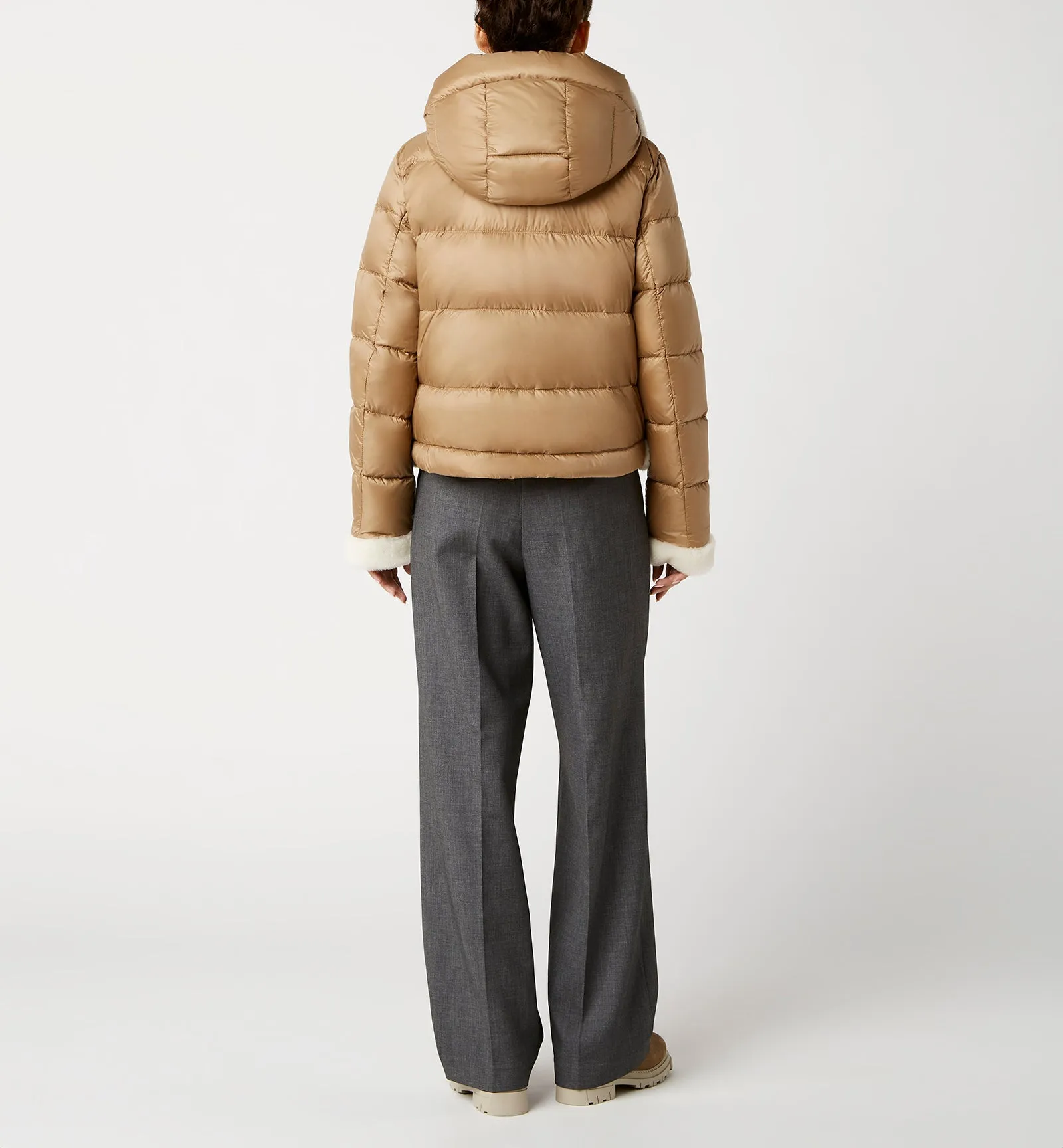 NOLYN SHEARLING AND DOWN PUFFER COAT