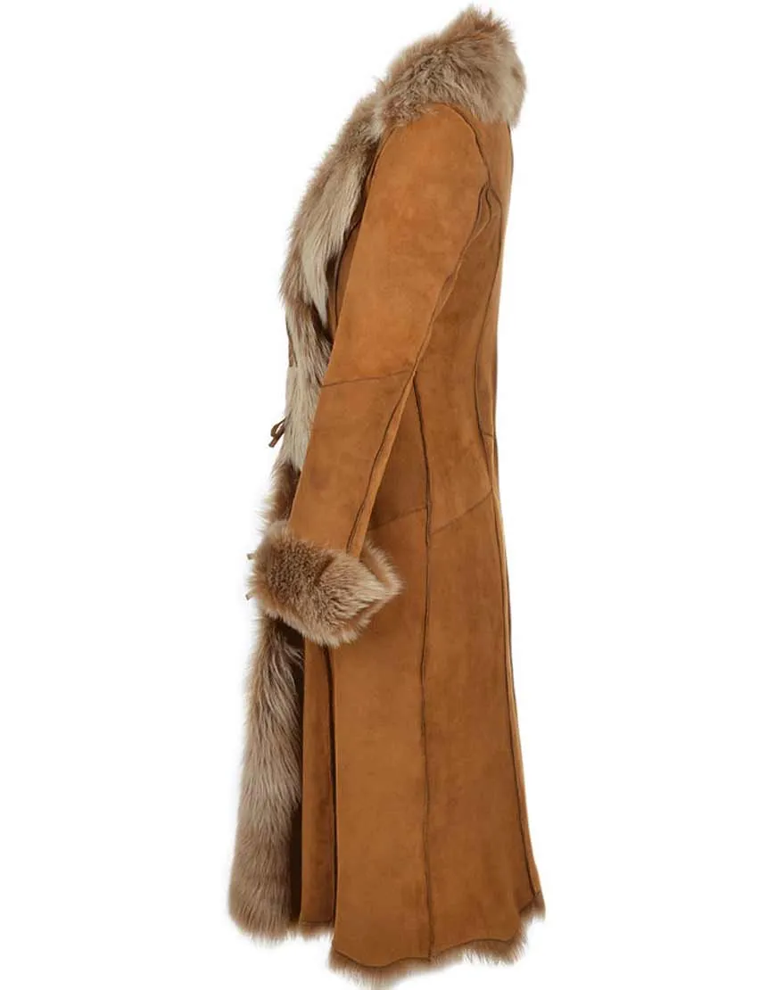 Novah Brown Suede Leather Coat | Ujackets.com - 50% OFF