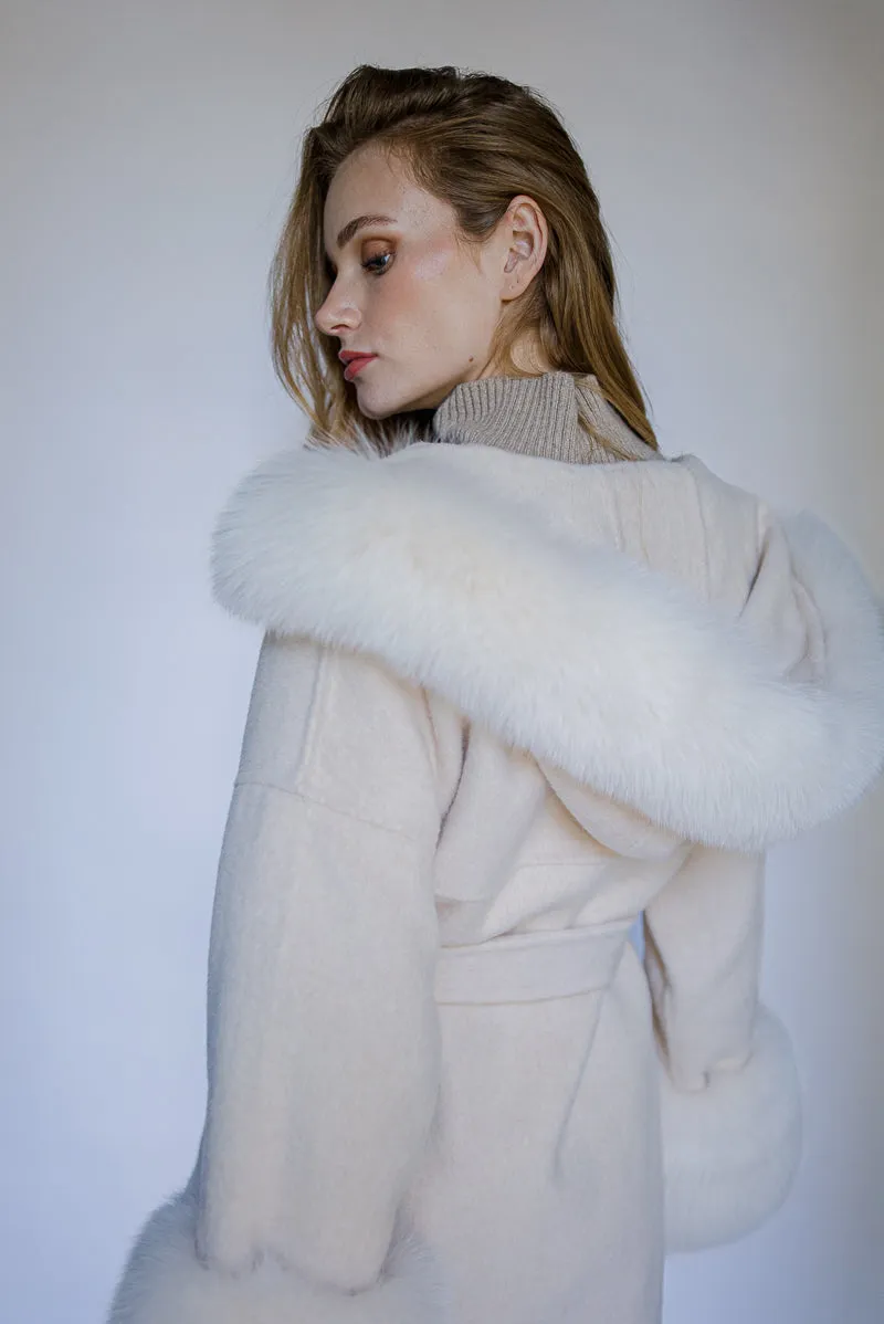 Ophelia Cashmere Coat - Cream