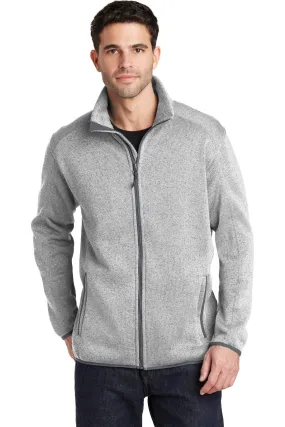 Port Authority Sweater Fleece Jacket F232 Grey Heather